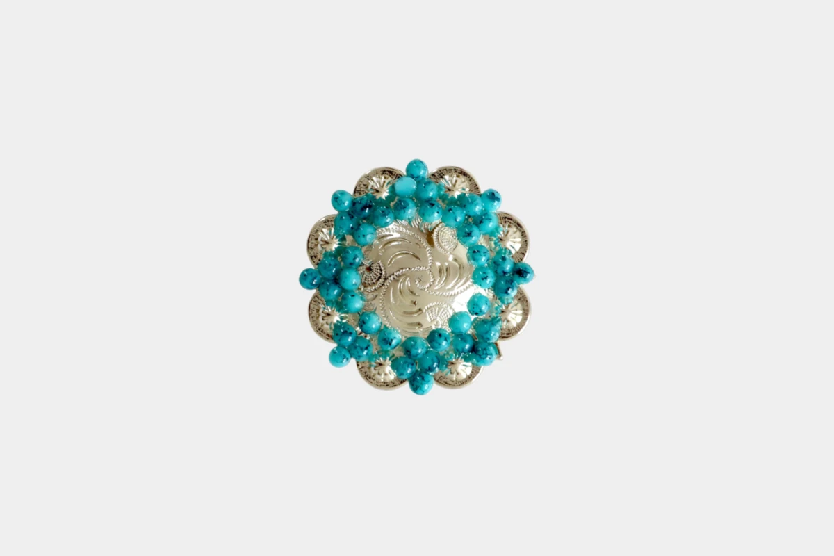 Cattlemans, GVR - Concho flower turquoise, Strass, tuerkis Cattlemans, GVR - Concho flower turquoise, Strass, tuerkis