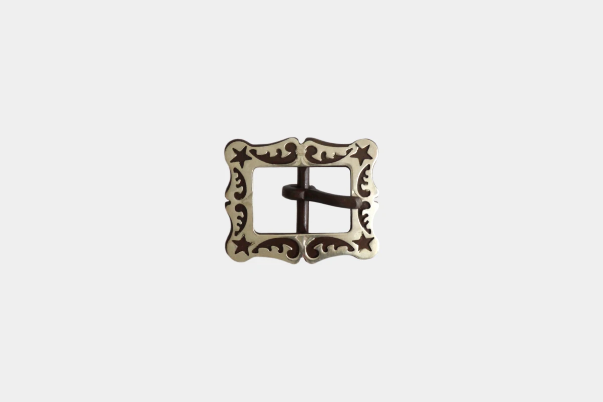 Cattlemans, GVR - Brown steel buckle flower star, Schnalle, braun, Stahl Cattlemans, GVR - Brown steel buckle flower star, Schnalle, braun, Stahl