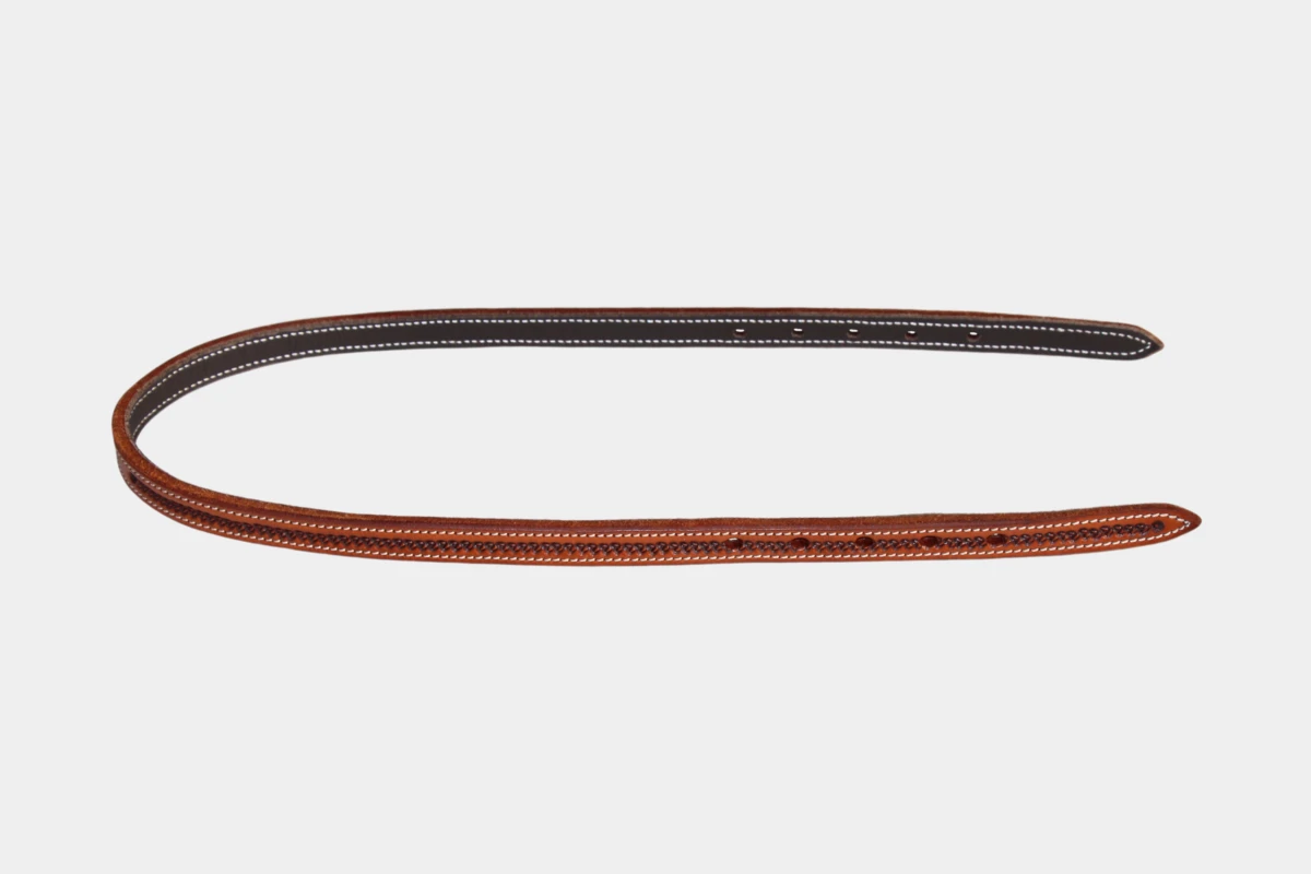 Cattlemans, GVR - Genickriemen breit grain tooling, 80 cm, crown, leather, Leder, antique chestnut Cattlemans, GVR - Genickriemen breit grain tooling, 80 cm, crown, leather, Leder, antique chestnut