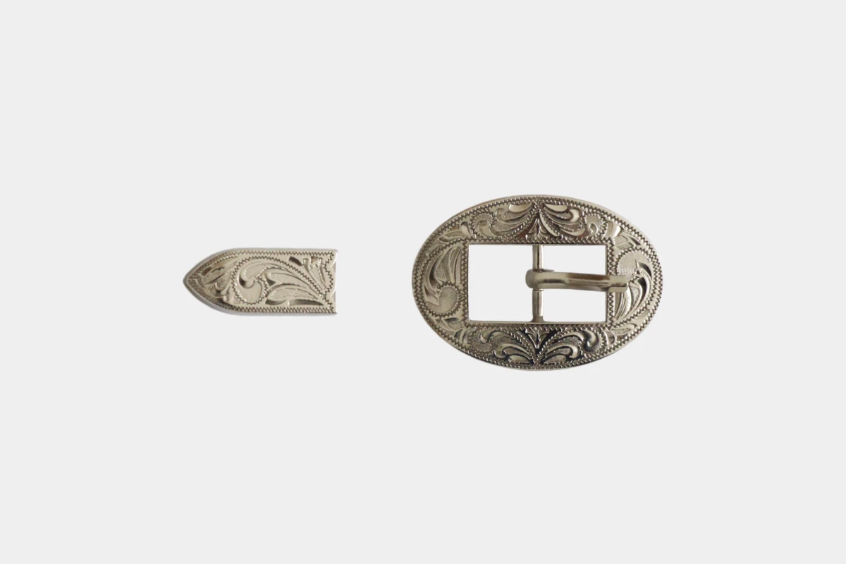 Cattlemans, GVR - Buckle set silver oval, Kehlriemen, throat, Silber Cattlemans, GVR - Buckle set silver oval, Kehlriemen, throat, Silber