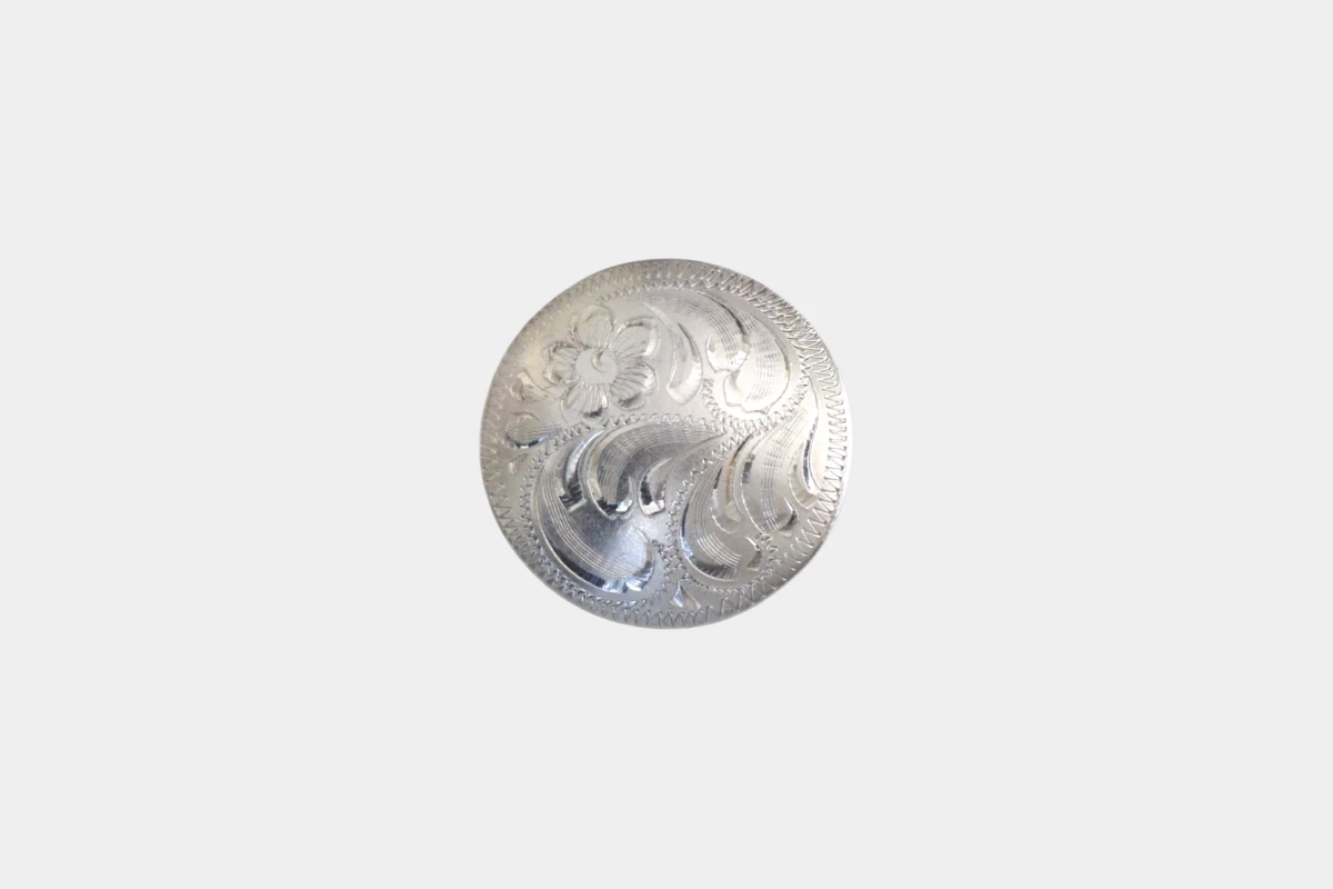 Cattlemans, GVR - Silver Concho with loop, Silber Cattlemans, GVR - Silver Concho with loop, Silber