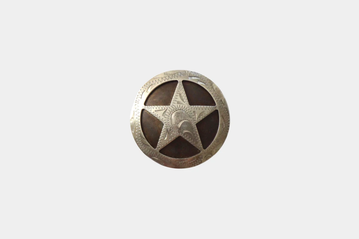Cattlemans, GVR - Brown steel concho texas star, braun, Stahl, Stern Cattlemans, GVR - Brown steel concho texas star, braun, Stahl, Stern