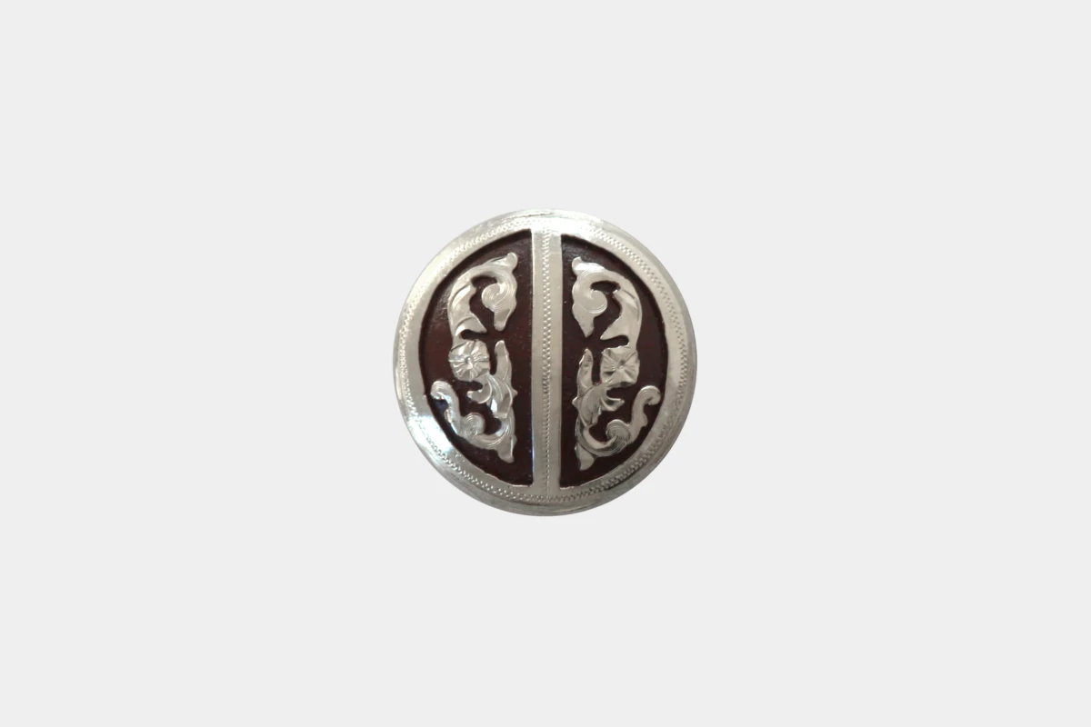 Hansen silver concho Santa Maria, brown steel, Silber Hansen silver concho Santa Maria, brown steel, Silber