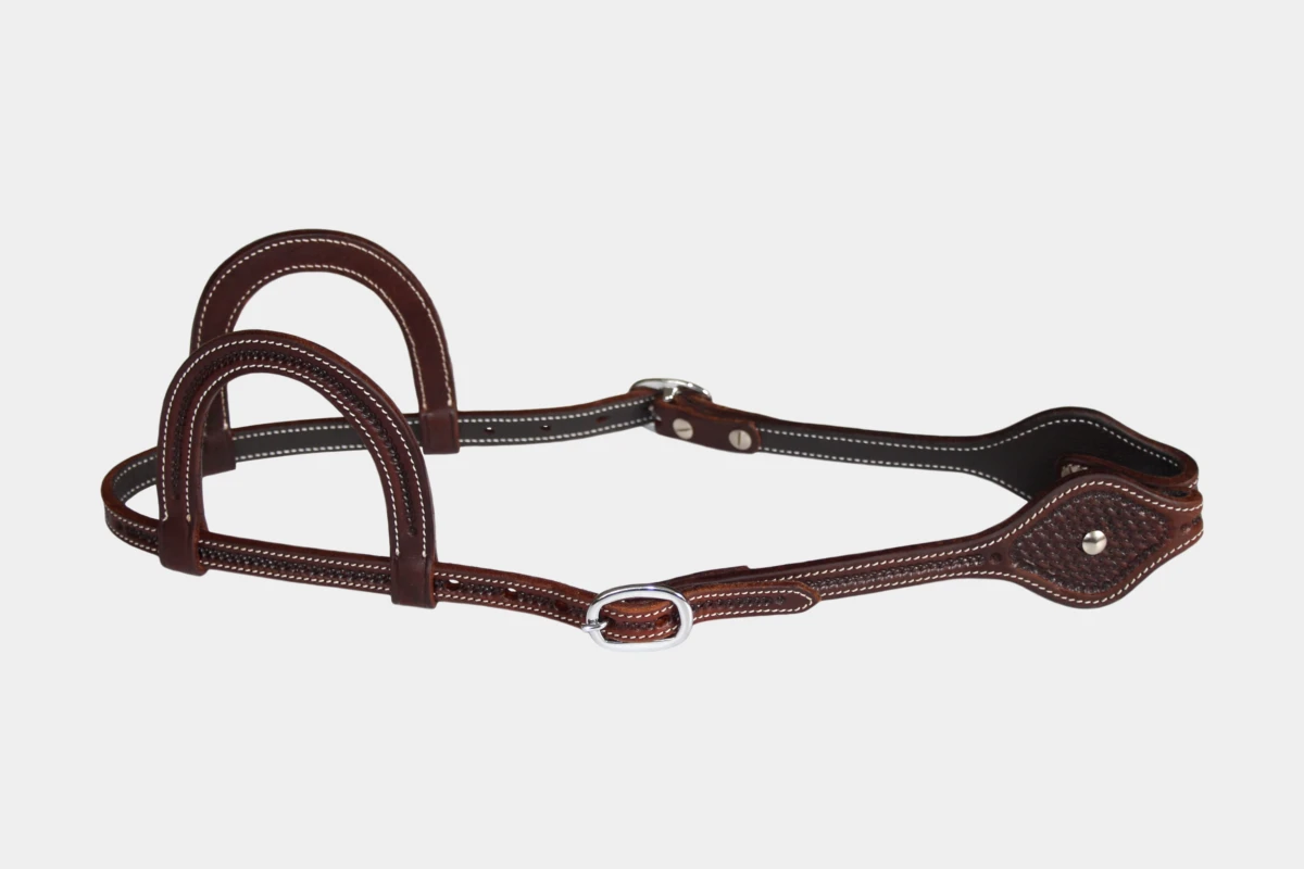 Cattlemans, GVR - Zweiohr oval basket tooling, Westerntrense, Quarter Horse, two ear, dark chestnut