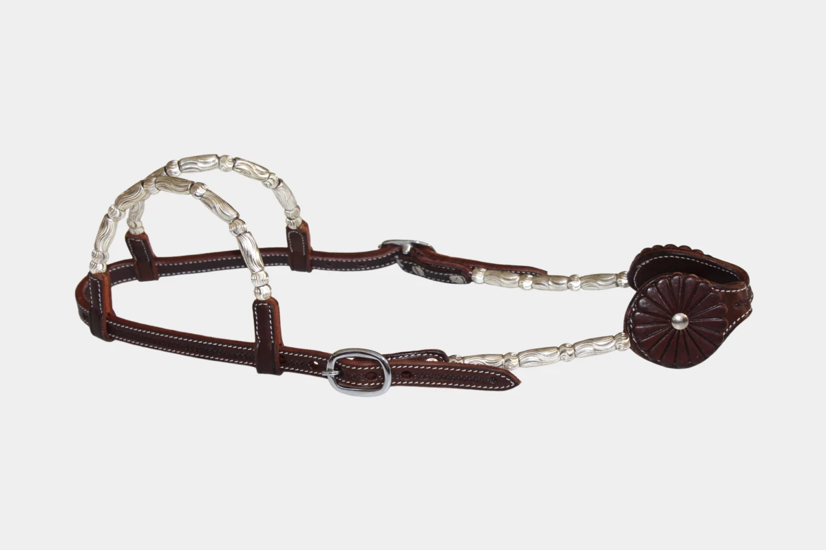 Cattlemans, GVR - Zweiohr ferrules sunflower grain tooling, Show, Westerntrense, Quarter Horse, two ear, brown Cattlemans, GVR - Zweiohr ferrules sunflower grain tooling, Show, Westerntrense, Quarter Horse, two ear, brown