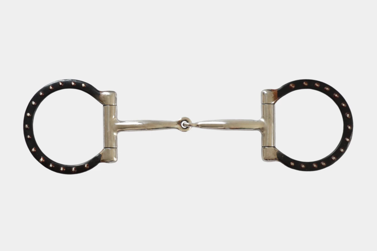 Pro Stuff - D-Ring Snaffle Bit black steel dots ohne Kupfereinlagen, Stahl Pro Stuff - D-Ring Snaffle Bit black steel dots ohne Kupfereinlagen, Stahl