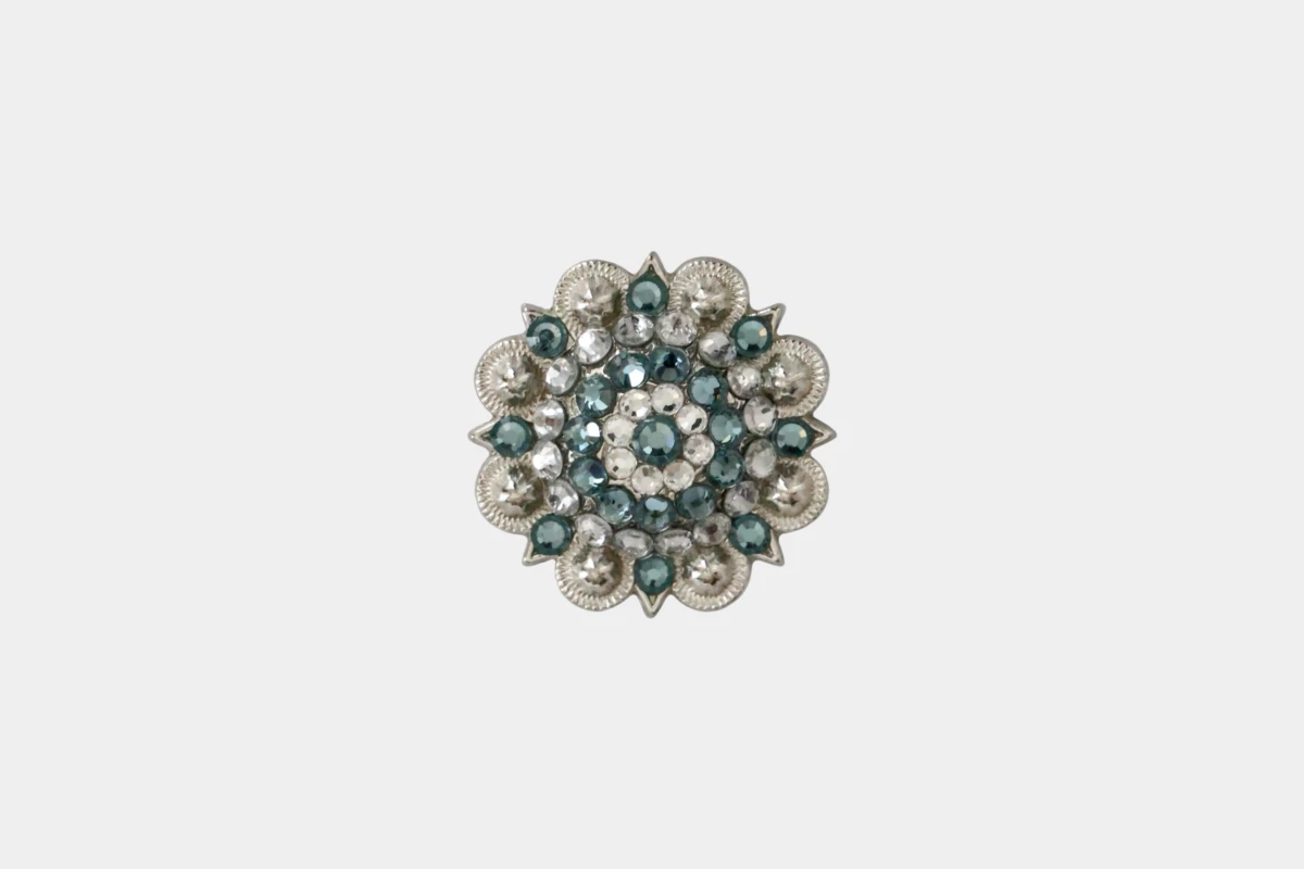 Cattlemans, GVR - Rhinestone concho crystal smoked sapphire, Strass, blau, hellblau, blue