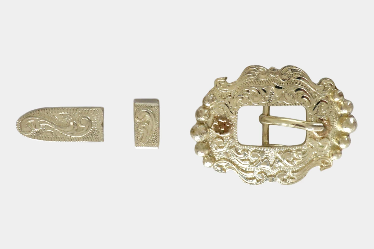 Cattlemans, GVR - Buckle set silver Tioga, schnalle, loop, tip, Silber Cattlemans, GVR - Buckle set silver Tioga, schnalle, loop, tip, Silber