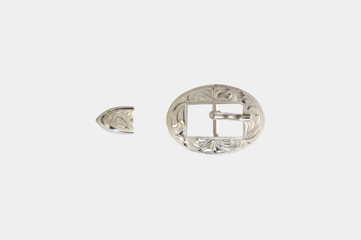 Hansen silver buckle set oval, Kehlriemen, throat, tip, Schnalle, Silber Hansen silver buckle set oval, Kehlriemen, throat, tip, Schnalle, Silber