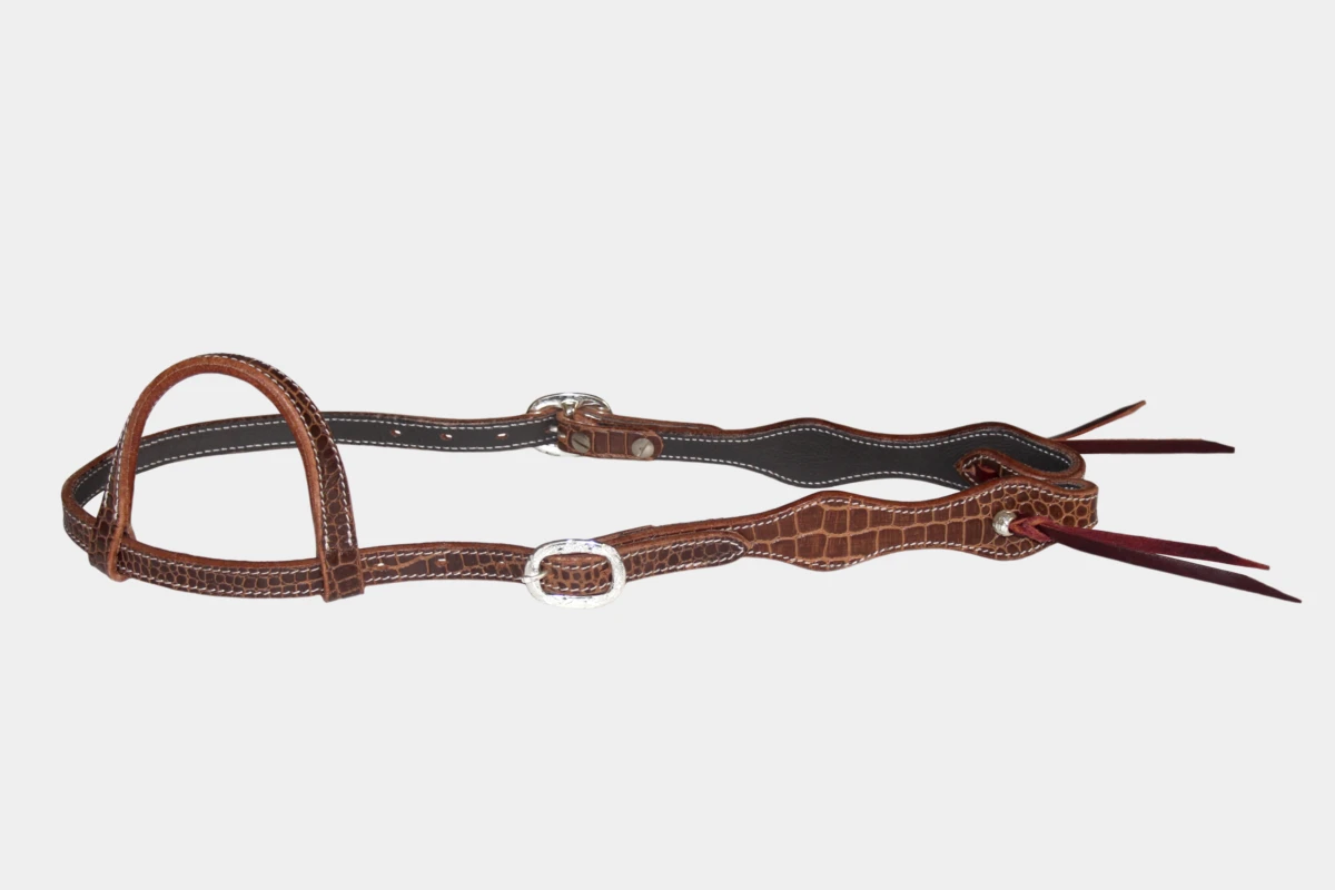 Cattlemans, GVR - Einohr curved all Croc Collection, Show, Westerntrense, Quarter Horse, one ear, brown Cattlemans, GVR - Einohr curved all Croc Collection, Show, Westerntrense, Quarter Horse, one ear, brown