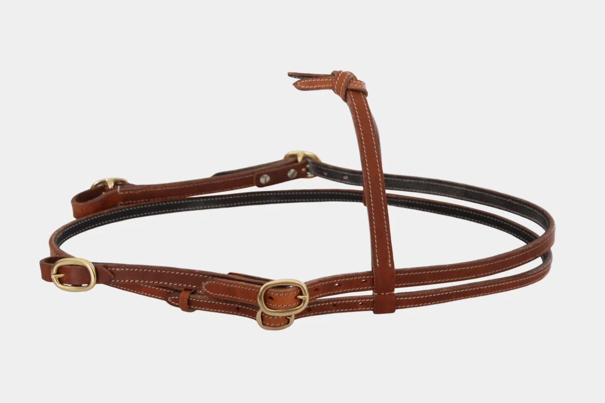 Cattlemans, GVR - Knotenstirnband futurity buckle end Harnessleder, Westerntrense, Quarter Horse, knotted browband, harness