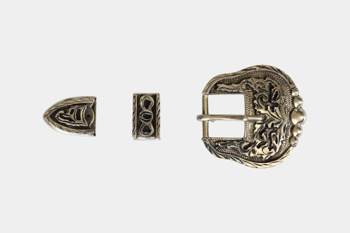 Hansen silver buckle set antique Clovis, Silber Hansen silver buckle set antique Clovis, Silber