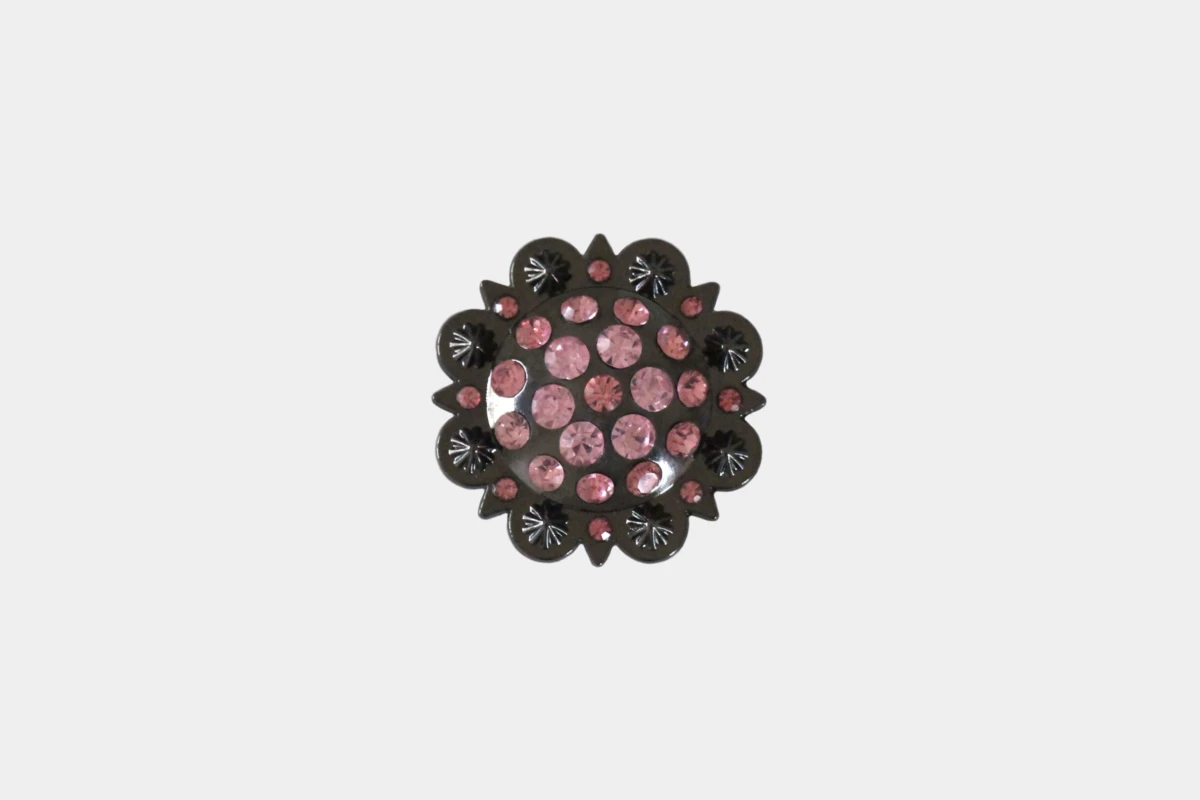 Rhinestone concho dark crystal pink, Strass, rosa Rhinestone concho dark crystal pink, Strass, rosa