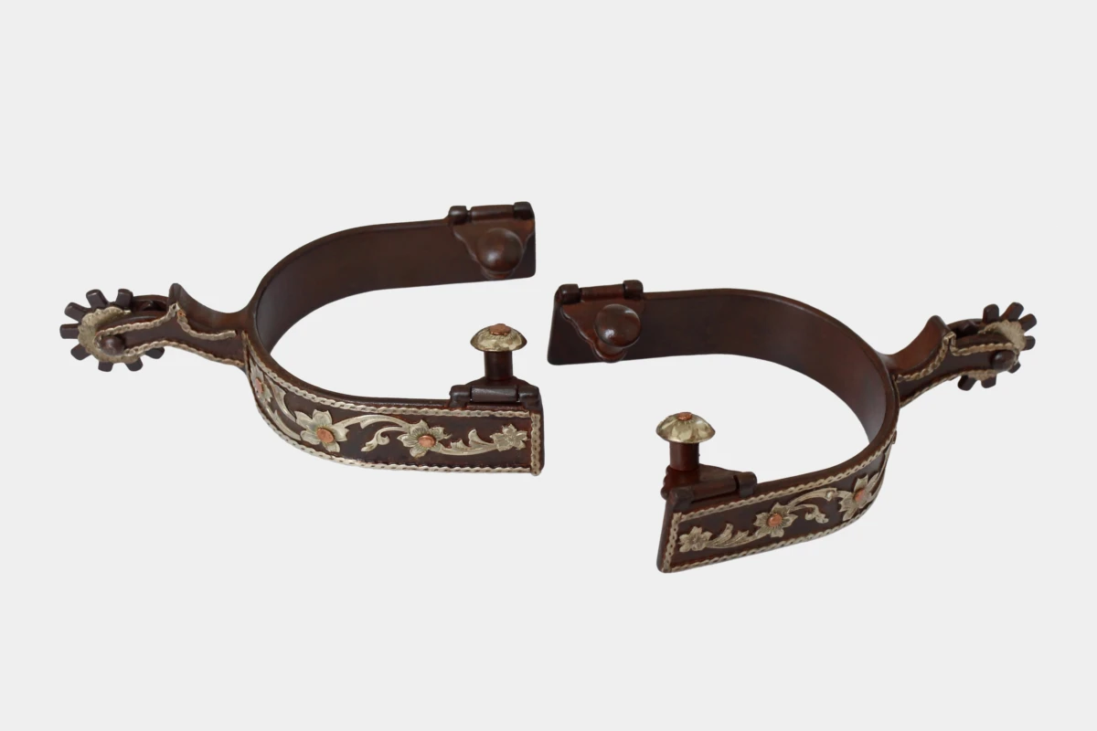 Pro Stuff - Sporen brown steel framed silver flower, spurs, braun, versilbert, Stahl Pro Stuff - Sporen brown steel framed silver flower, spurs, braun, versilbert, Stahl
