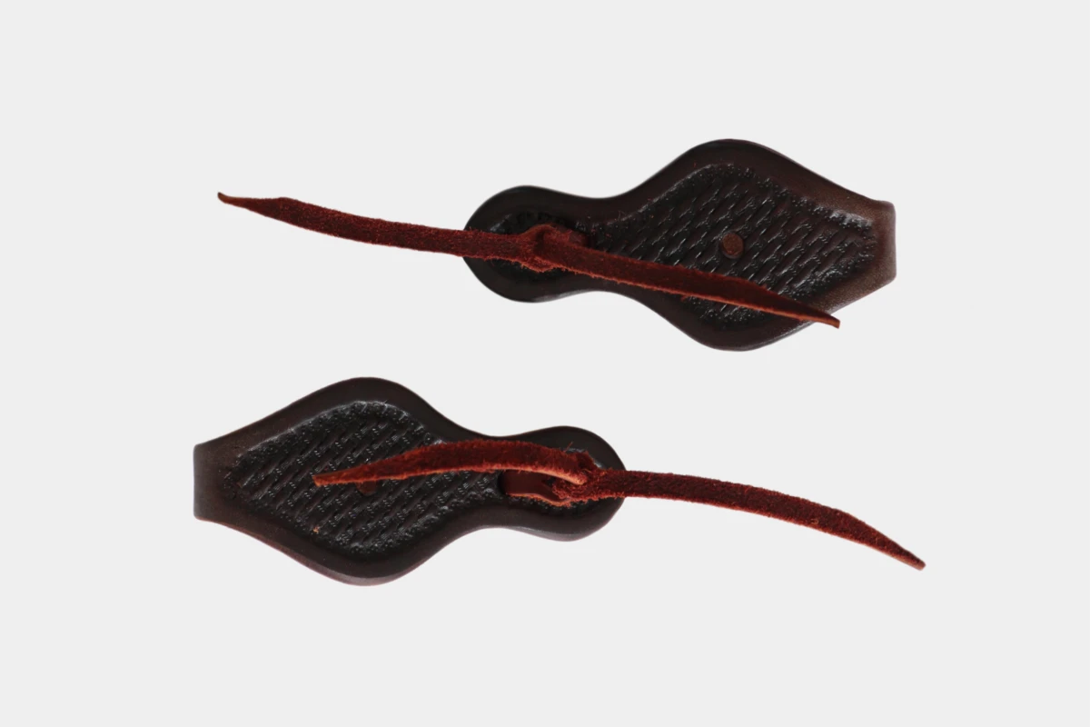 Cattlemans, GVR - Rein straps with straight backside basket tooling, Leder, leather, brown