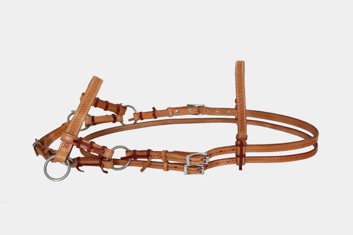 Cattlemans, GVR - Sidepull straight basket tooling, Leder, leather, russet Cattlemans, GVR - Sidepull straight basket tooling, Leder, leather, russet