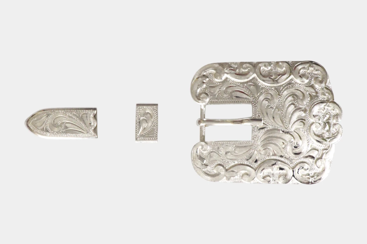 Hansen silver buckle set Santa Anna, loop, tip, Schnalle, Silber Hansen silver buckle set Santa Anna, loop, tip, Schnalle, Silber