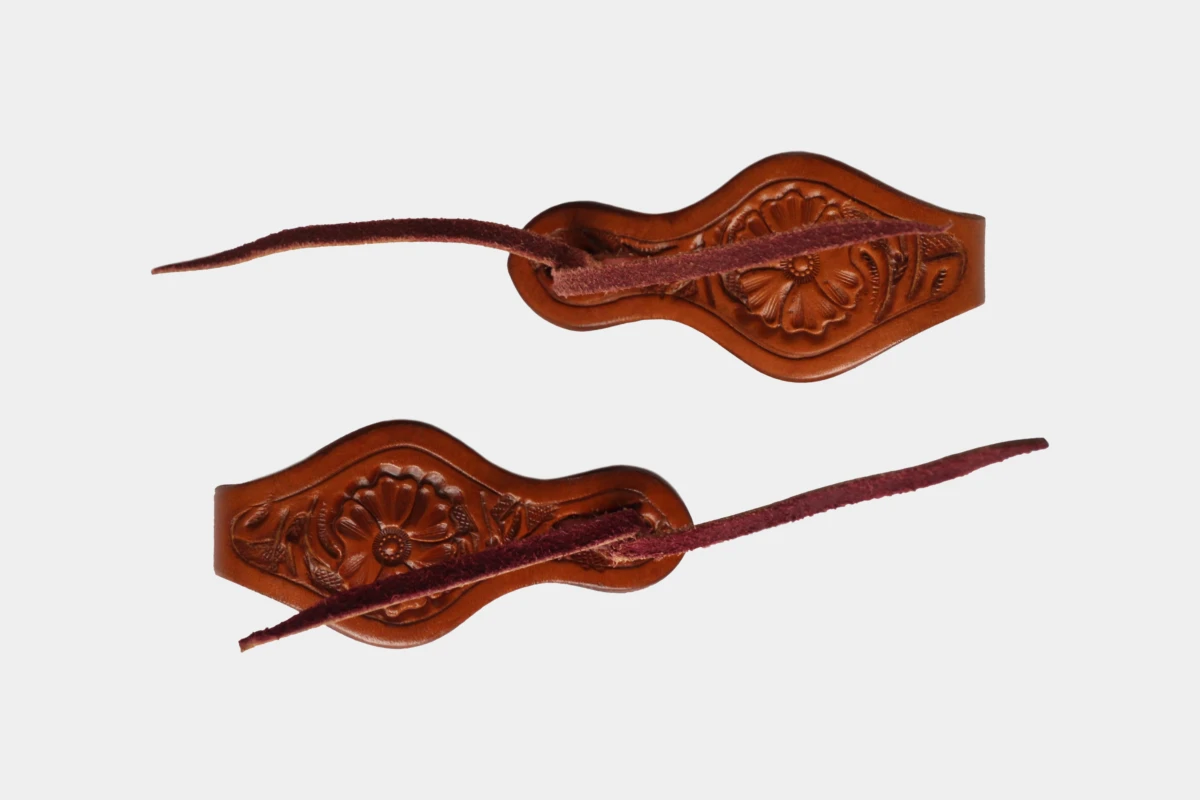 Cattlemans, GVR - Rein straps with straight backside flower tooling, Leder, leather, chestnut Cattlemans, GVR - Rein straps with straight backside flower tooling, Leder, leather, chestnut