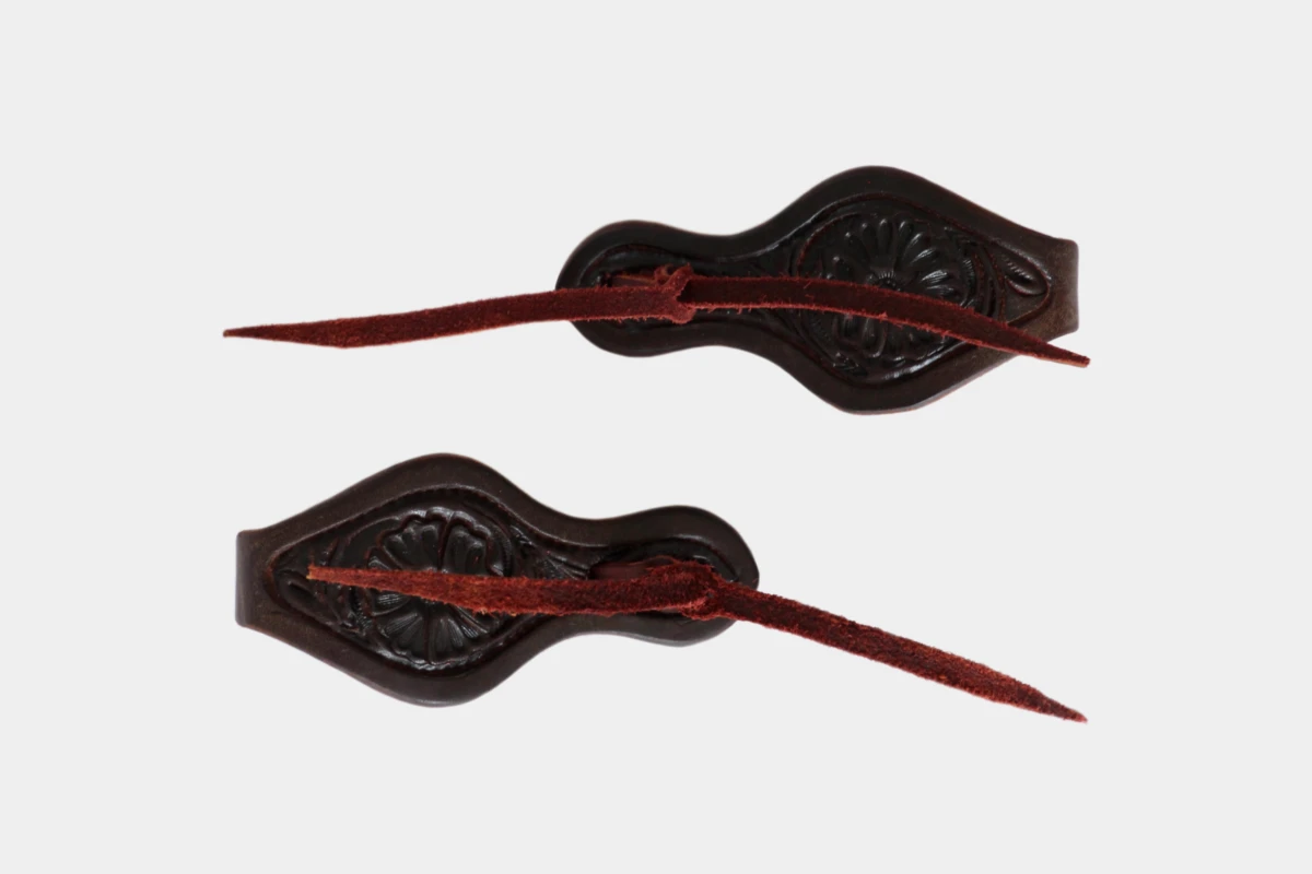 Cattlemans, GVR - Rein straps with straight backside flower tooling, Leder, leather, brown Cattlemans, GVR - Rein straps with straight backside flower tooling, Leder, leather, brown