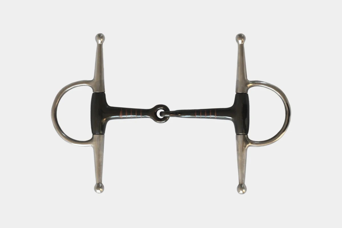 J. L. full cheek trainings snaffle bit with copper inlays, Kupfereinlagen, stainless steel, Edelstahl