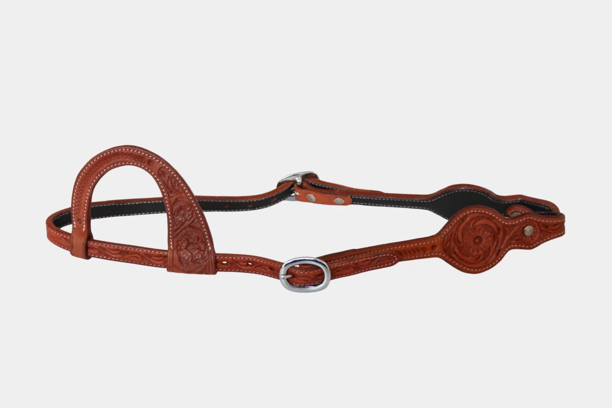 Cattlemans, GVR - Einohr round flower tooling, Westerntrense, Quarter Horse, one ear, chestnut