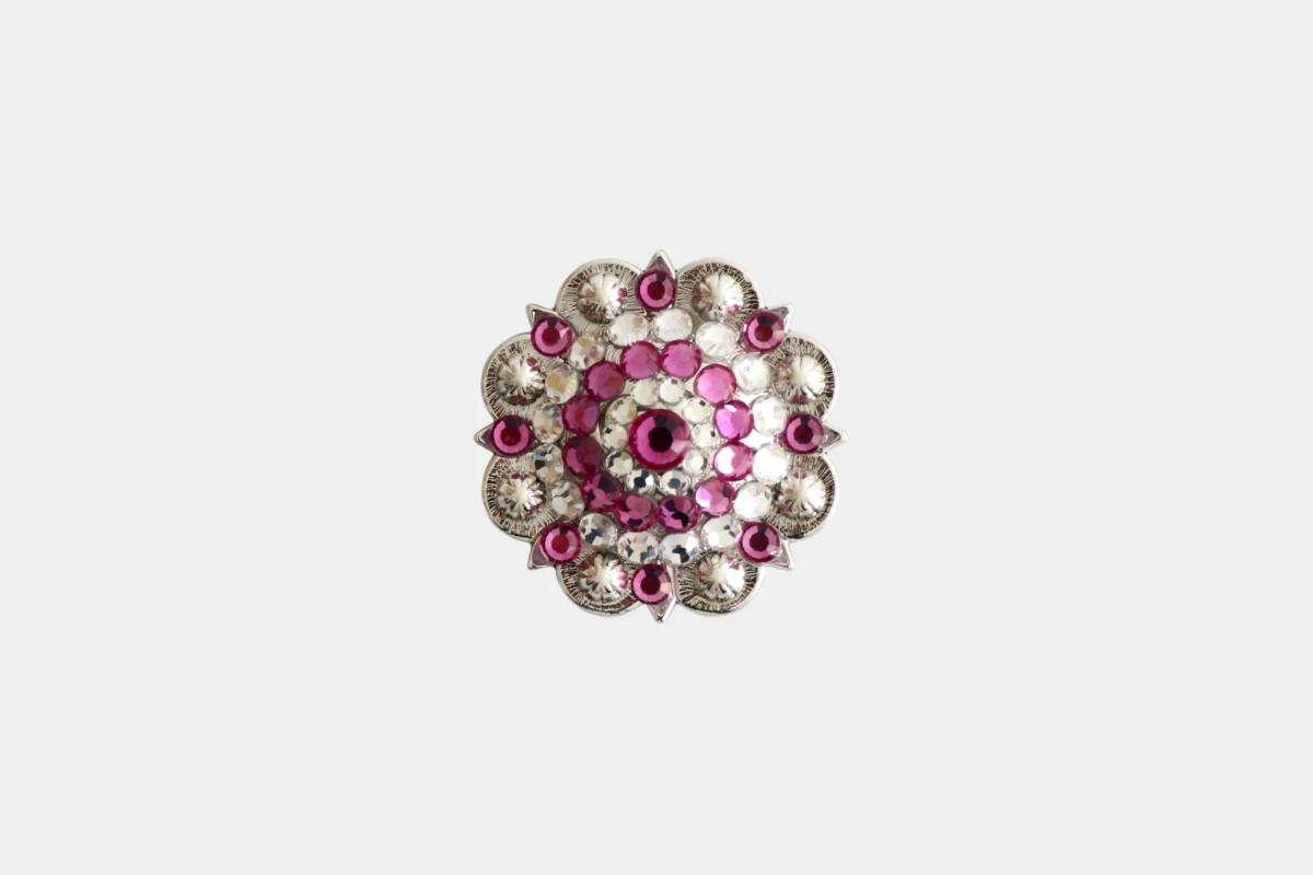 Cattlemans, GVR - Rhinestone concho crystal rose, Strass, rosa Cattlemans, GVR - Rhinestone concho crystal rose, Strass, rosa
