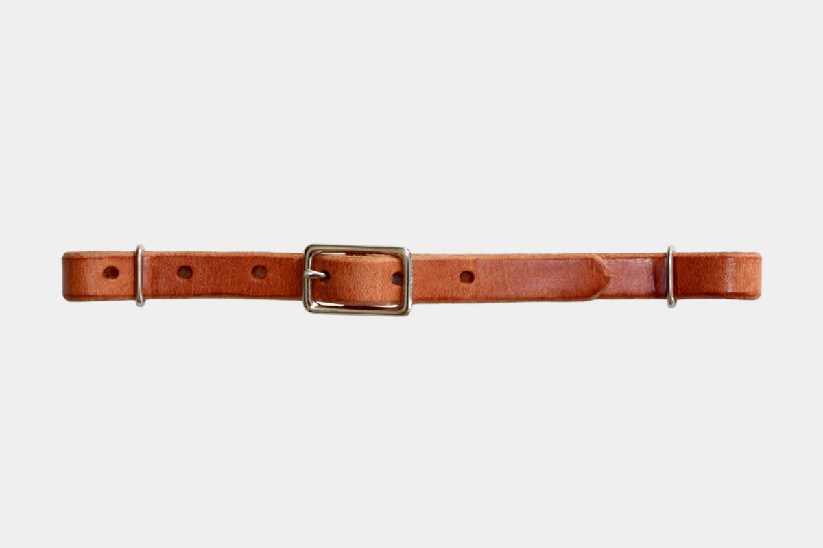 Berlin Custom Leather - Kinnriemen breit aus Leder, hell, curb strap, wide, leather, light