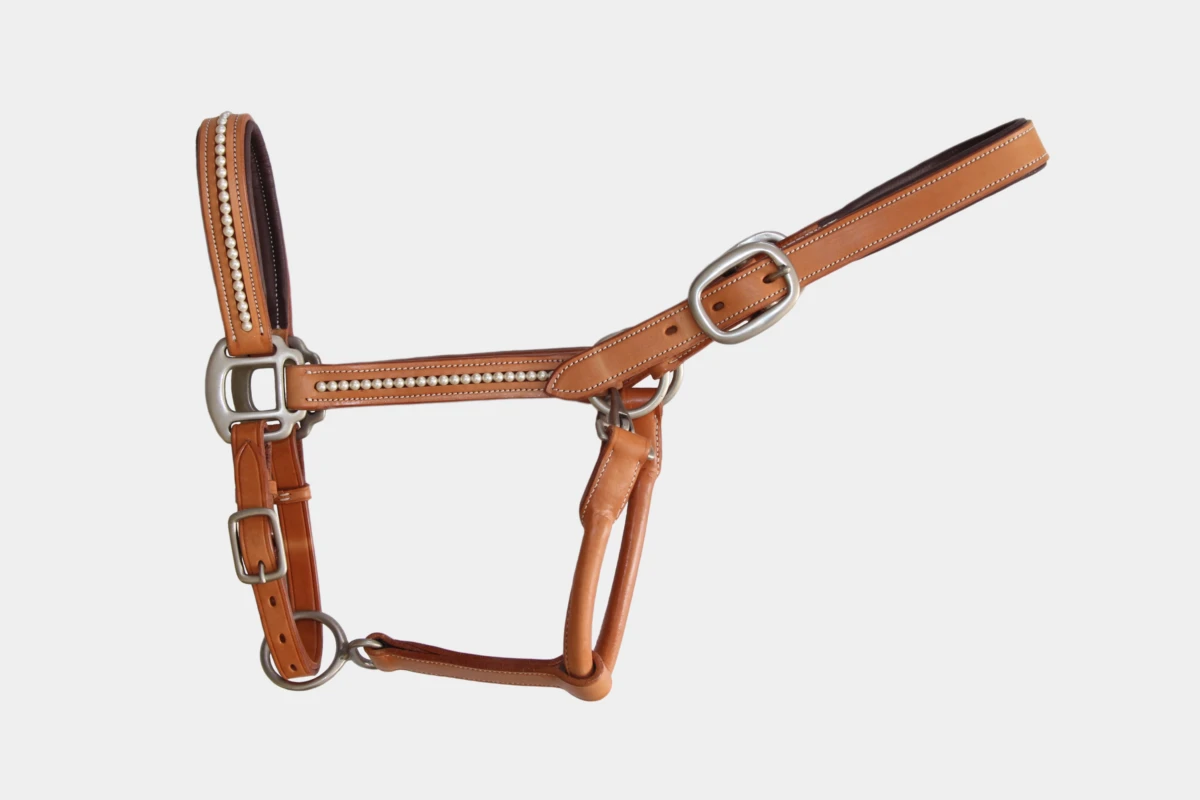 Cattlemans, GVR - Showhalfter Swarovski pearls, Lederhalfter, leather halter, Perlen, russet Cattlemans, GVR - Showhalfter Swarovski pearls, Lederhalfter, leather halter, Perlen, russet