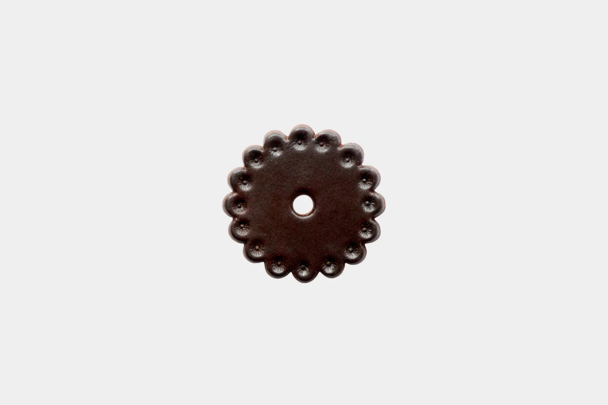 Cattlemans, GVR - Leather concho with sunburst tooling, Leder, brown Cattlemans, GVR - Leather concho with sunburst tooling, Leder, brown