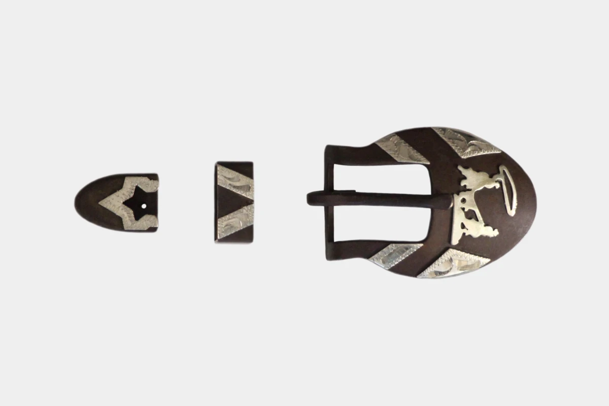 Cattlemans, GVR - Brown steel buckle set roper, loop, tip, Schnalle, braun, Stahl Cattlemans, GVR - Brown steel buckle set roper, loop, tip, Schnalle, braun, Stahl