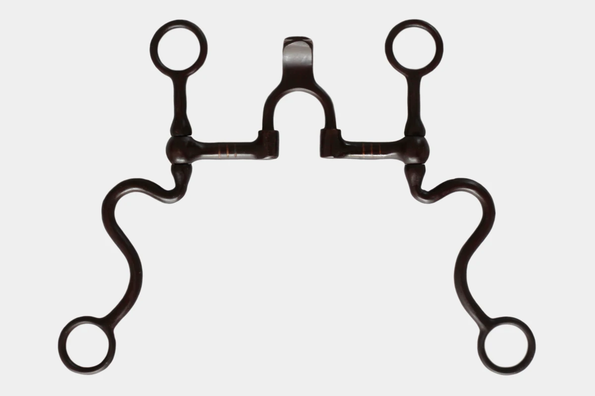 Pro Stuff - Correction bit cathedral brown steel silver dots, long s-shanks, Show, Gebiss, copper inlays, Silber, Kupfereinlagen, braun, Stahl