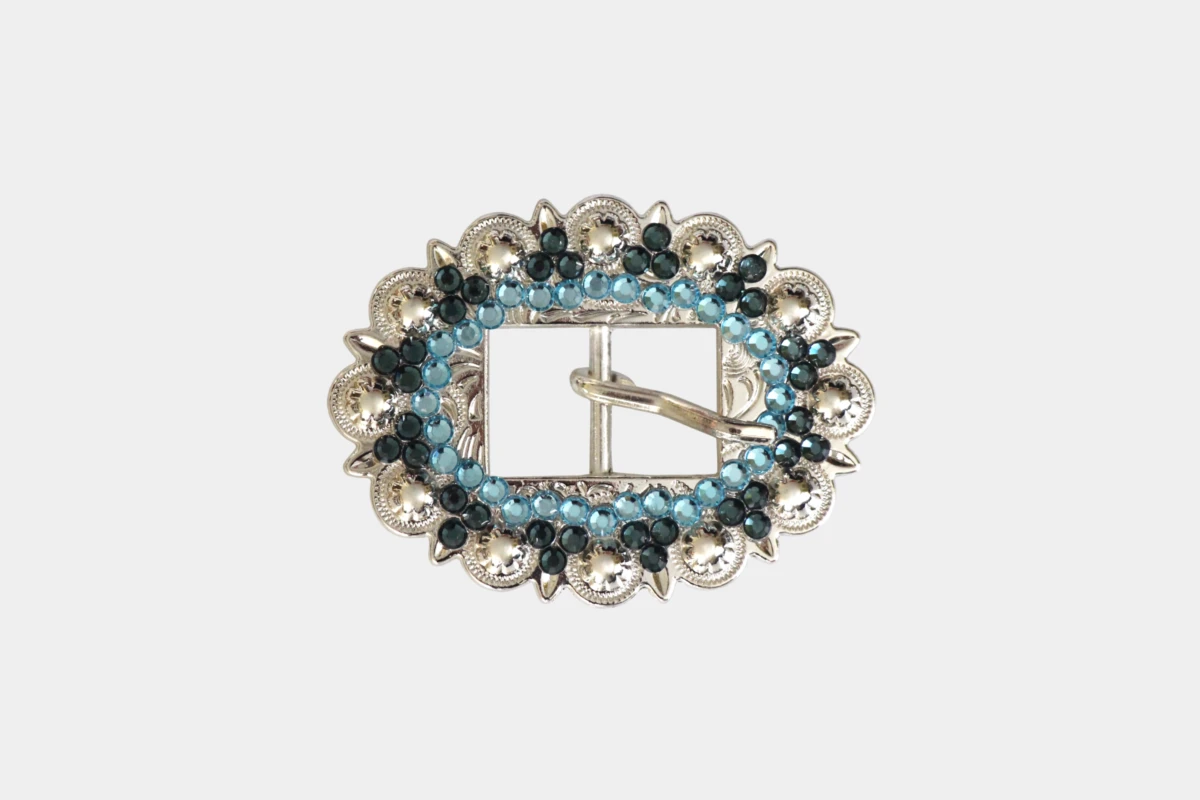Cattlemans, GVR - Buckle crystal dots montana aqua, Schnalle, Strass, blue, blau Cattlemans, GVR - Buckle crystal dots montana aqua, Schnalle, Strass, blue, blau