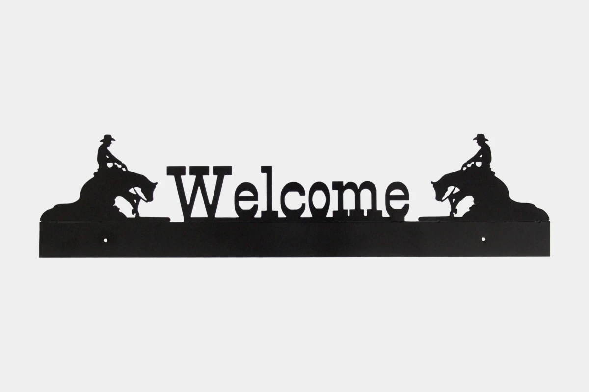 Cattlemans, GVR - Welcome sign REINER Design, Schild, sign, Stahl, steel, black, schwarz Cattlemans, GVR - Welcome sign REINER Design, Schild, sign, Stahl, steel, black, schwarz