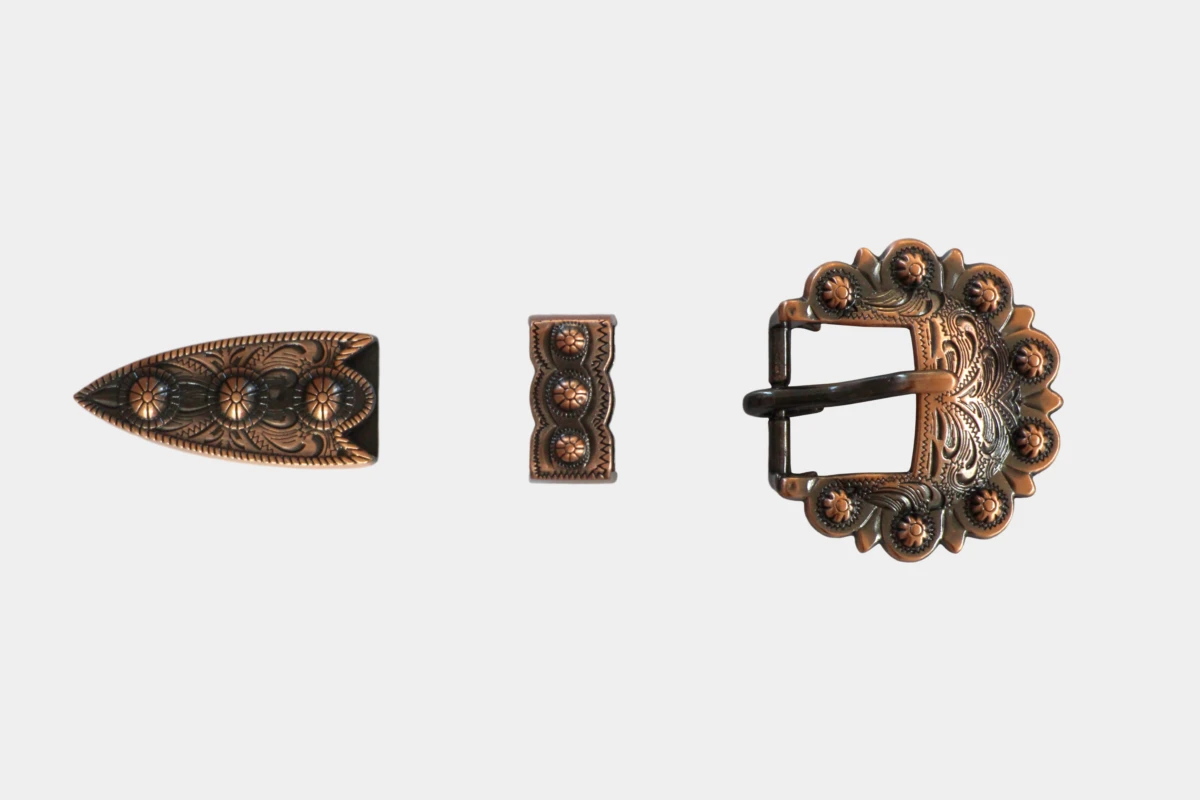 Cattlemans, GVR - Buckle set round copper, loop, tip, Schnalle, Kupfer Cattlemans, GVR - Buckle set round copper, loop, tip, Schnalle, Kupfer