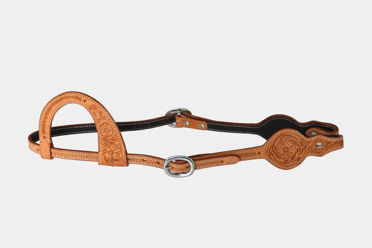 Cattlemans, GVR - Einohr round flower tooling, Westerntrense, Quarter Horse, one ear, russet Cattlemans, GVR - Einohr round flower tooling, Westerntrense, Quarter Horse, one ear, russet