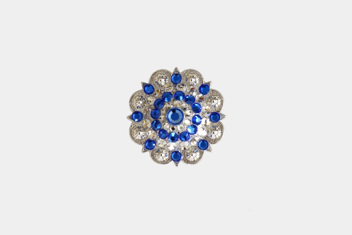 Cattlemans, GVR - Rhinestone concho crystal sapphire, Strass, saphir, blau, blue Cattlemans, GVR - Rhinestone concho crystal sapphire, Strass, saphir, blau, blue