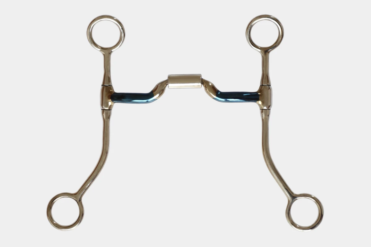 Pro Stuff - Low port Bit blue pro-roller, long shanks, Gebiss, Anzuege, Edelstahl, stainless steel Pro Stuff - Low port Bit blue pro-roller, long shanks, Gebiss, Anzuege, Edelstahl, stainless steel