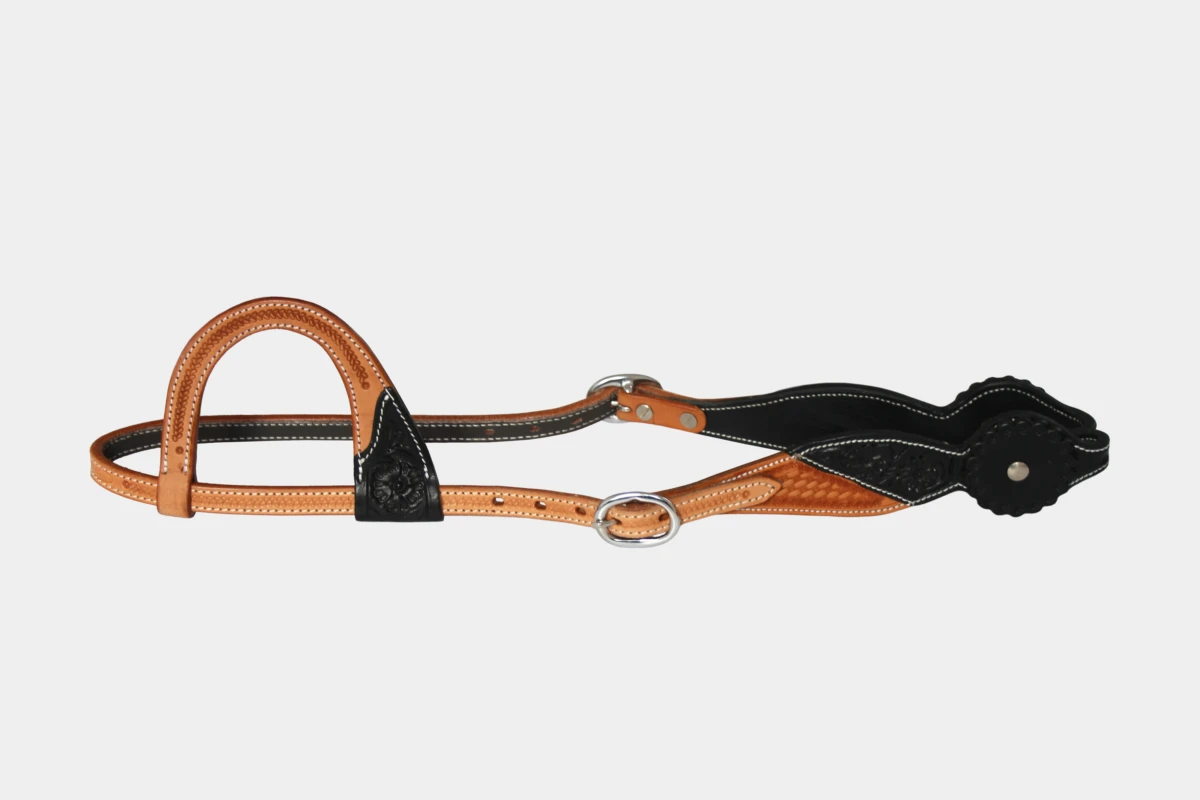 Cattlemans, GVR - Einohr double rounded two tone flower tooling, Westerntrense, Quarter Horse, one ear, russet, black Cattlemans, GVR - Einohr double rounded two tone flower tooling, Westerntrense, Quarter Horse, one ear, russet, black
