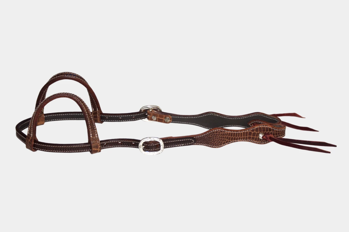 Cattlemans, GVR - Zweiohr curved Croc Collection, Show, Westerntrense, Quarter Horse, two ear, dark chestnut Cattlemans, GVR - Zweiohr curved Croc Collection, Show, Westerntrense, Quarter Horse, two ear, dark chestnut