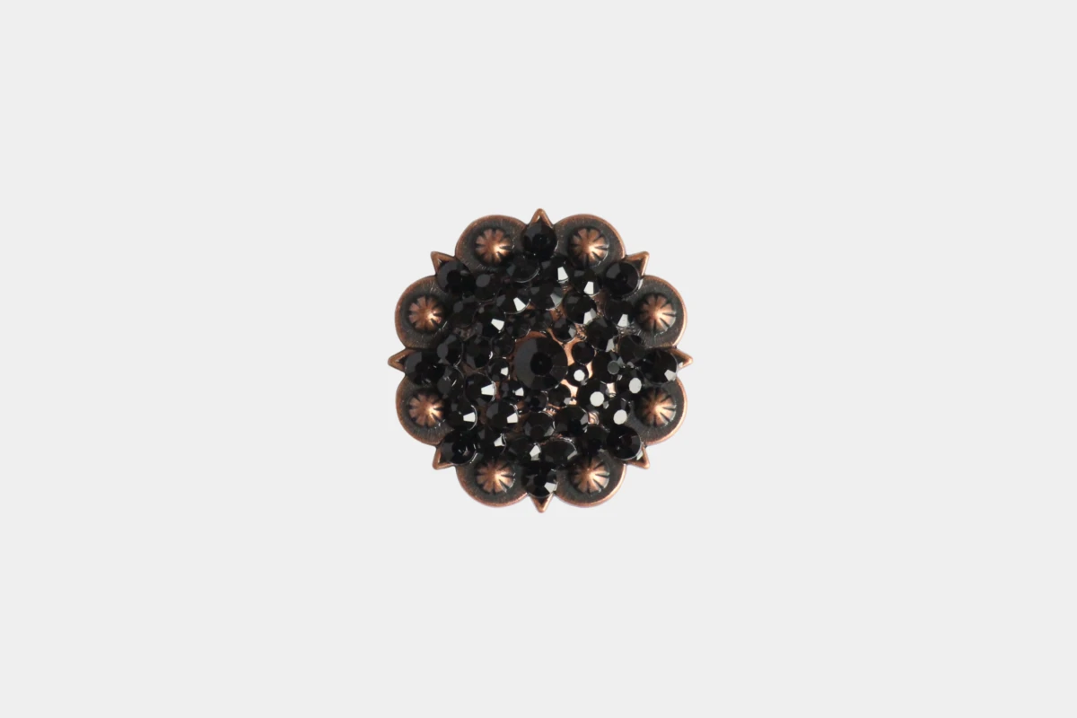 Cattlemans, GVR - Rhinestone concho crystal copper black, Strass, Kupfer, schwarz Cattlemans, GVR - Rhinestone concho crystal copper black, Strass, Kupfer, schwarz