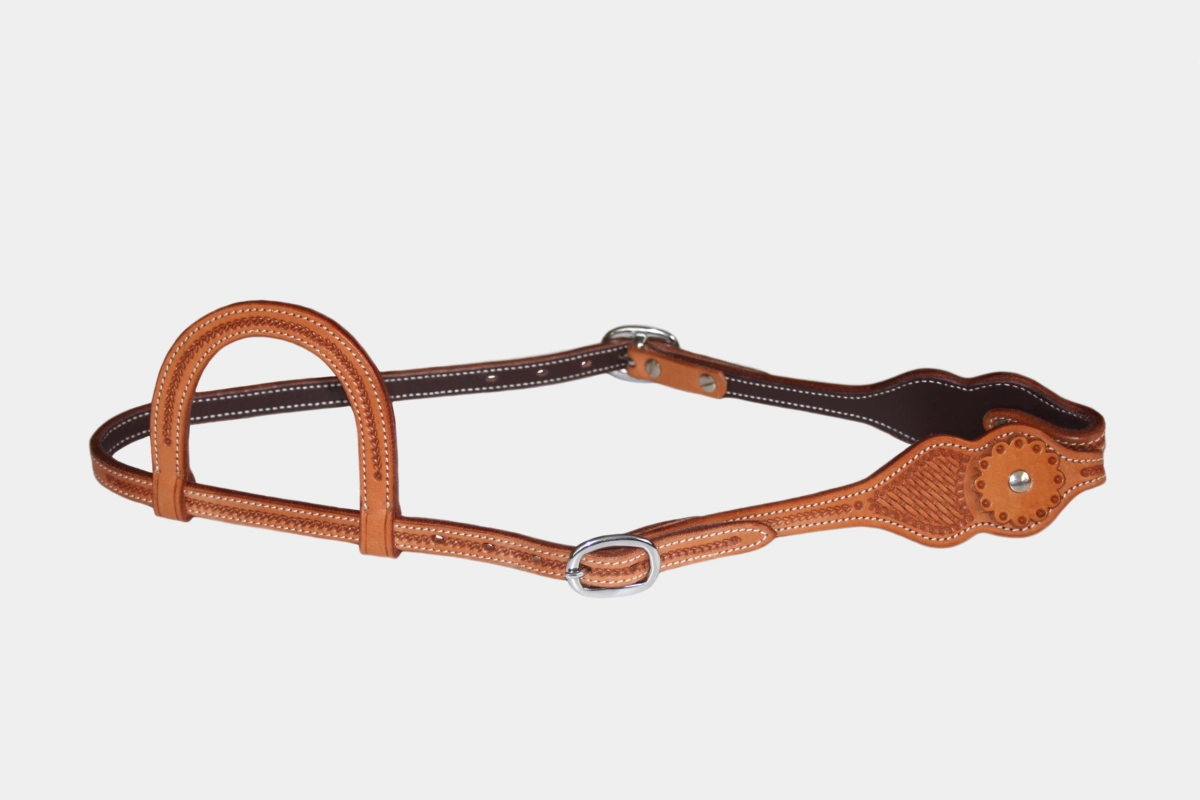 Cattlemans, GVR - Einohr bell shape basket tooling, Westerntrense, Quarter Horse, one ear, russet Cattlemans, GVR - Einohr bell shape basket tooling, Westerntrense, Quarter Horse, one ear, russet