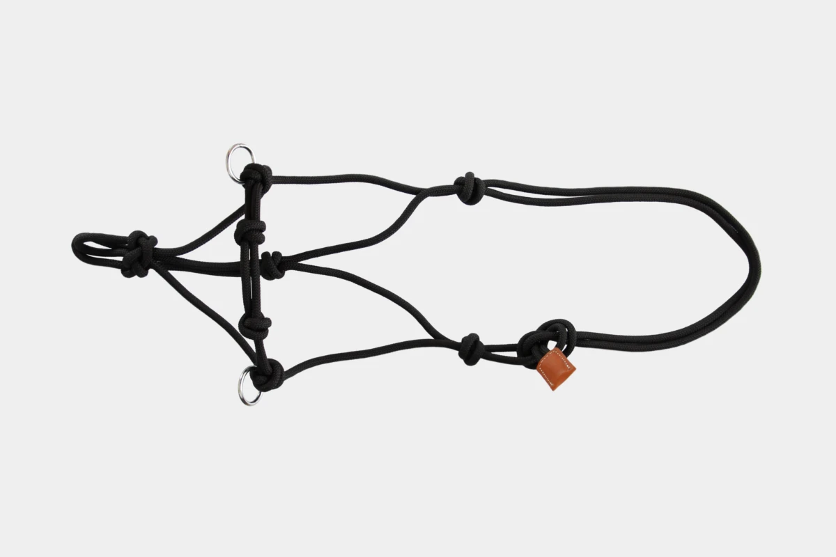 Cattlemans, GVR - Knotenhalfter mit Ringen, Rope, Nylon, black, schwarz