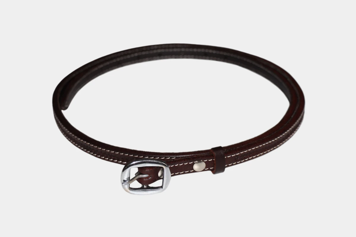 Cattlemans, GVR - Kehlriemen schmal grain tooling XL, leather, throat leather, strap, dark chestnut