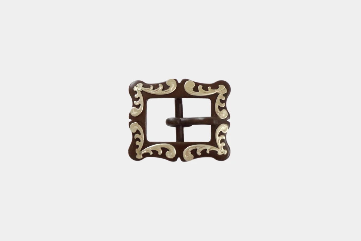 Cattlemans, GVR - Brown steel buckle flower, Schnalle, braun, Stahl Cattlemans, GVR - Brown steel buckle flower, Schnalle, braun, Stahl