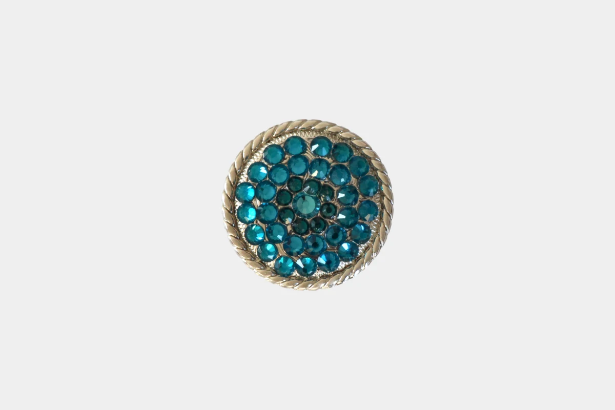 Cattlemans, GVR - Rhinestone concho crystal full silver turquoise, Strass, Silber, tuerkis Cattlemans, GVR - Rhinestone concho crystal full silver turquoise, Strass, Silber, tuerkis