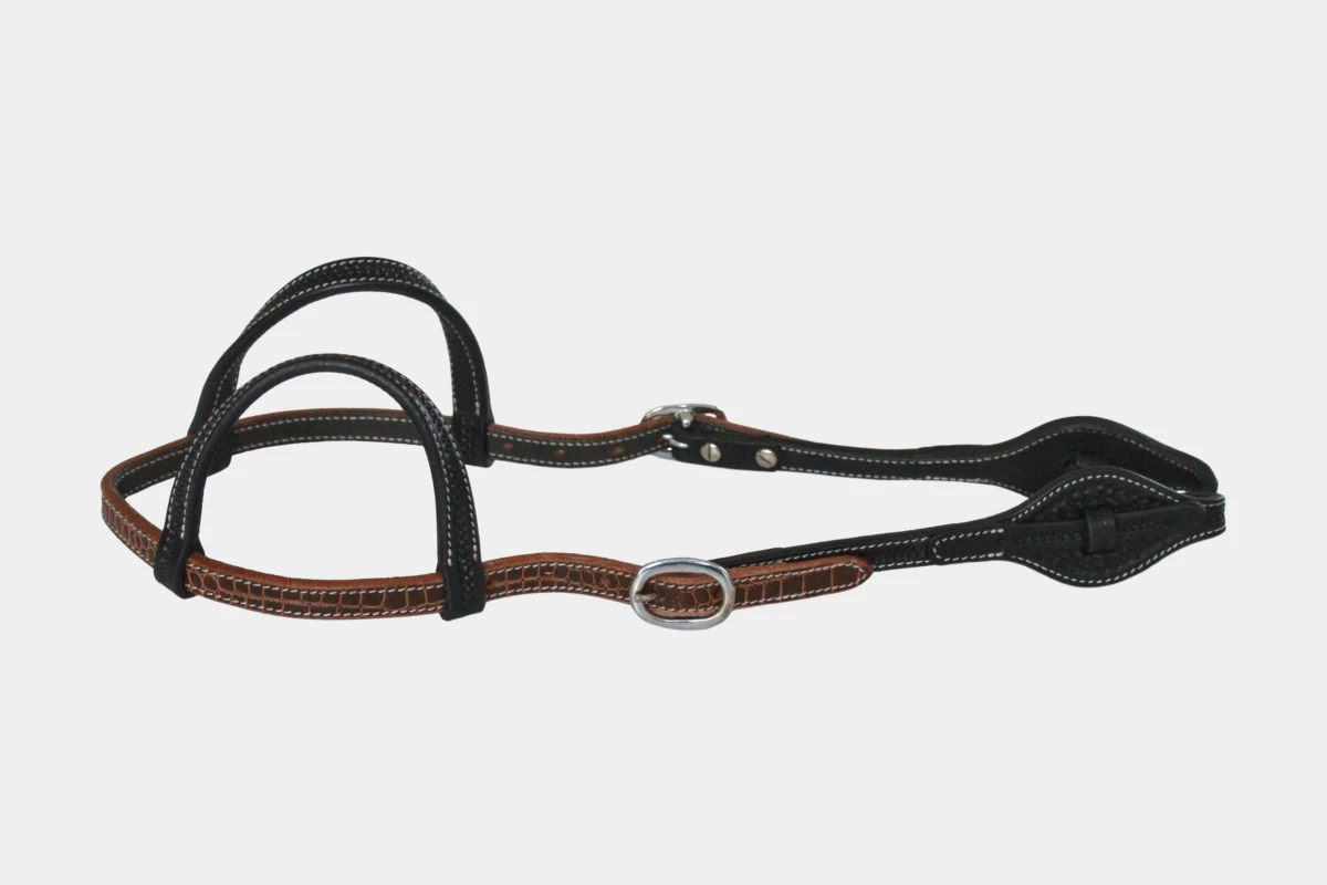 Cattlemans, GVR - Zweiohr oval quick change black Croc Collection, Show, Westerntrense, Quarter Horse, two ear, brown, black