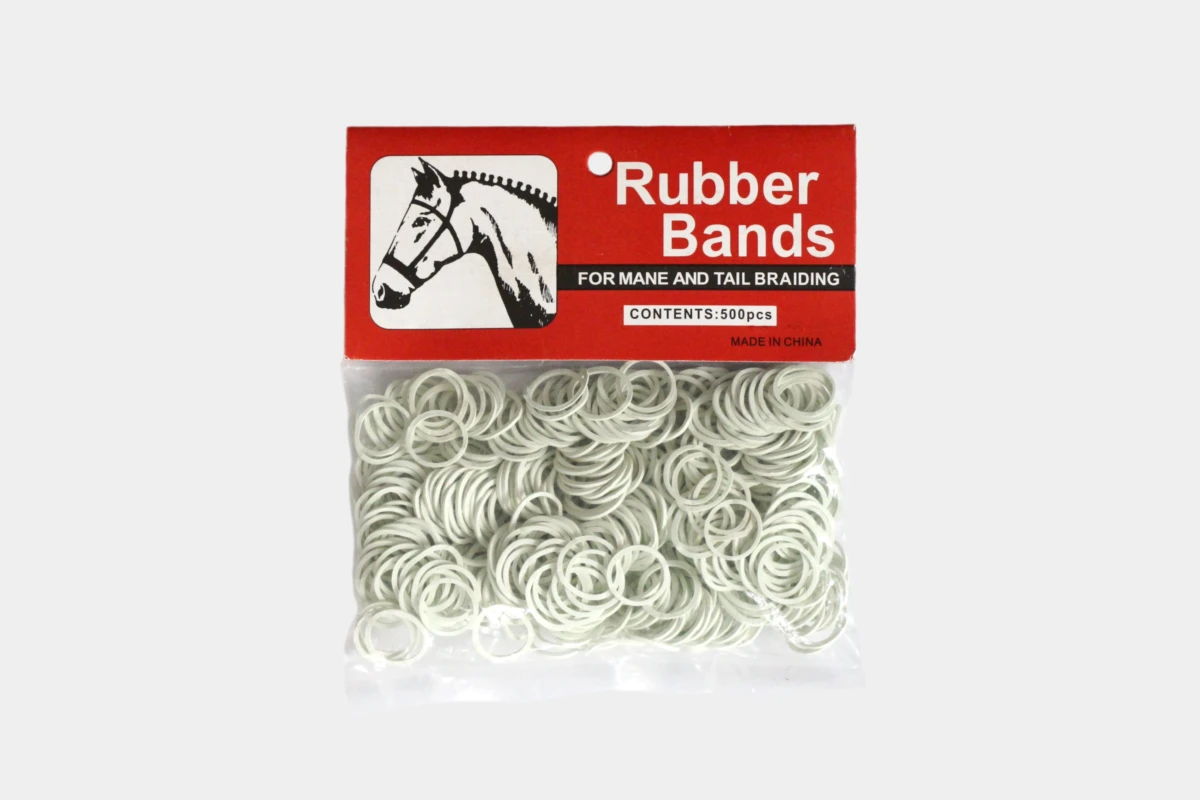 Cattlemans, GVR - Maehnengummis, rubber bands für Pferde, mane rubbers, white, weiss