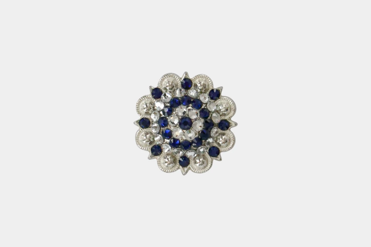Cattlemans, GVR - Rhinestone concho crystal dark indigo, Strass, blau, blue, lila, violett, purple