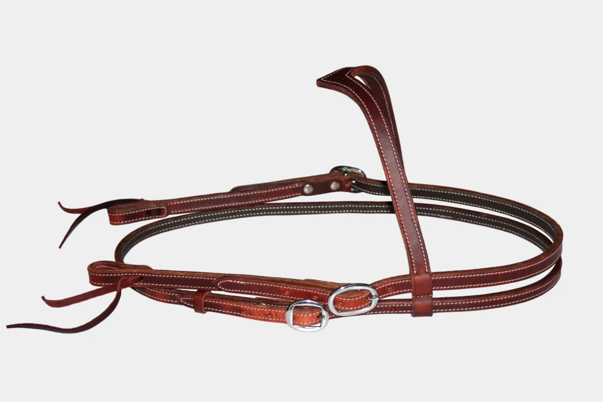Cattlemans, GVR - V-Stirnband Premium Harnessleder, Westerntrense, Quarter Horse, v-browband, harness leather