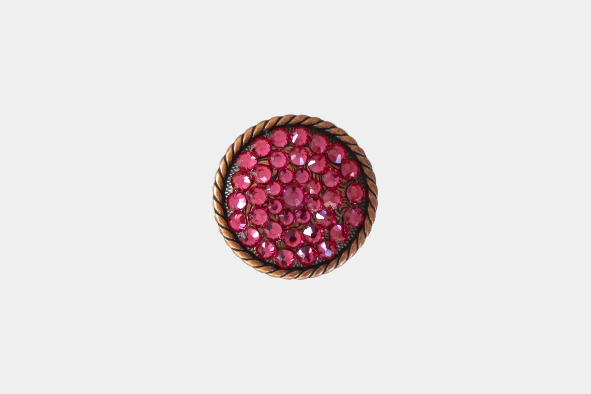 Cattlemans, GVR - Rhinestone concho crystal full copper fuchsia, Strass, Kupfer, fuchsien Cattlemans, GVR - Rhinestone concho crystal full copper fuchsia, Strass, Kupfer, fuchsien